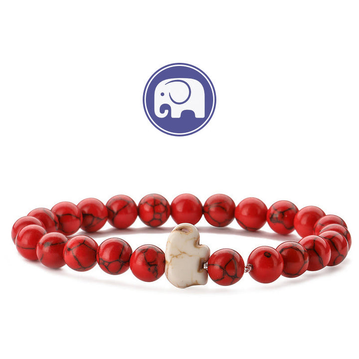 Olivenorma Elephant Wisdom Gemstone Bracelet - Red Turquoise - image 19
