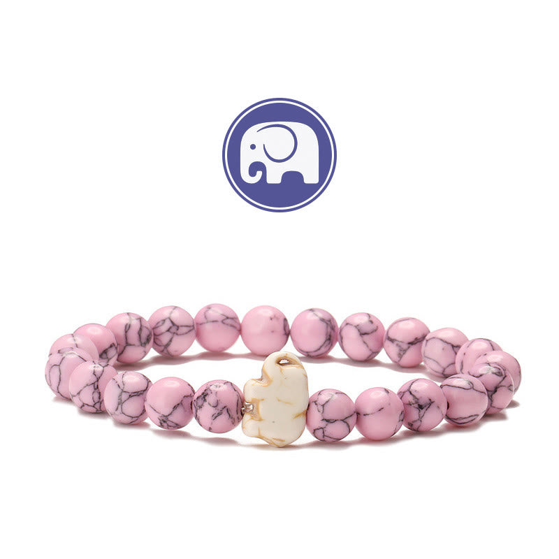 Olivenorma Elephant Wisdom Gemstone Bracelet - Pink Turquoise - image 17