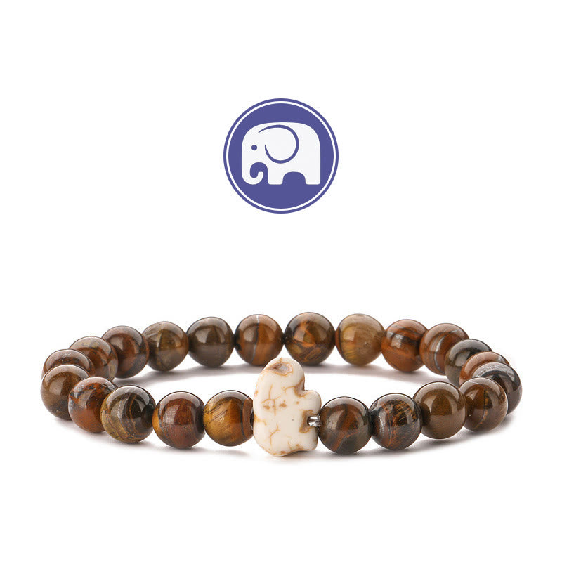 Olivenorma Elephant Wisdom Gemstone Bracelet - Tiger Eye - image 9
