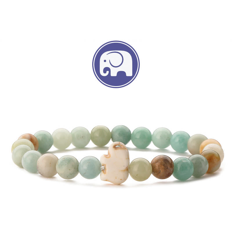 Olivenorma Elephant Wisdom Gemstone Bracelet - Amazonite - image 8