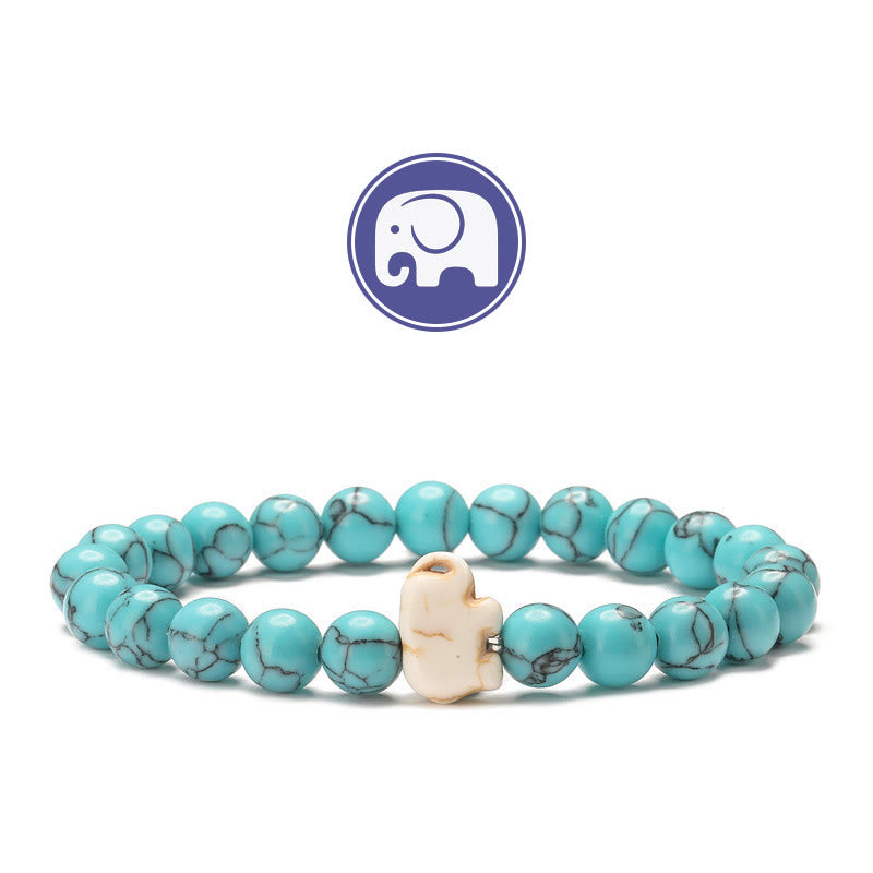 Olivenorma Elephant Wisdom Gemstone Bracelet - Blue Turquoise - image 18