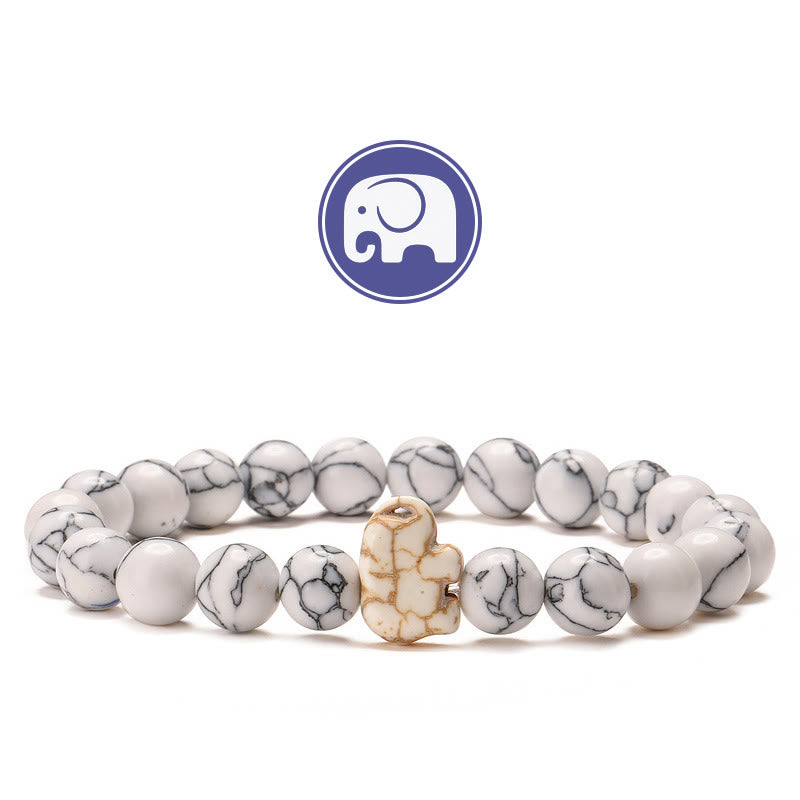 Olivenorma Elephant Wisdom Gemstone Bracelet - Howlite - image 16