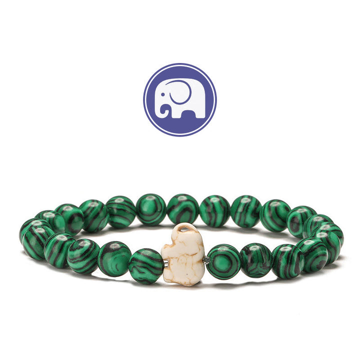 Olivenorma Elephant Wisdom Gemstone Bracelet - Malachite - image 7
