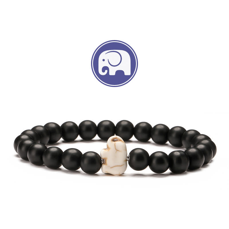 Olivenorma Elephant Wisdom Gemstone Bracelet - Black Onyx - image 1