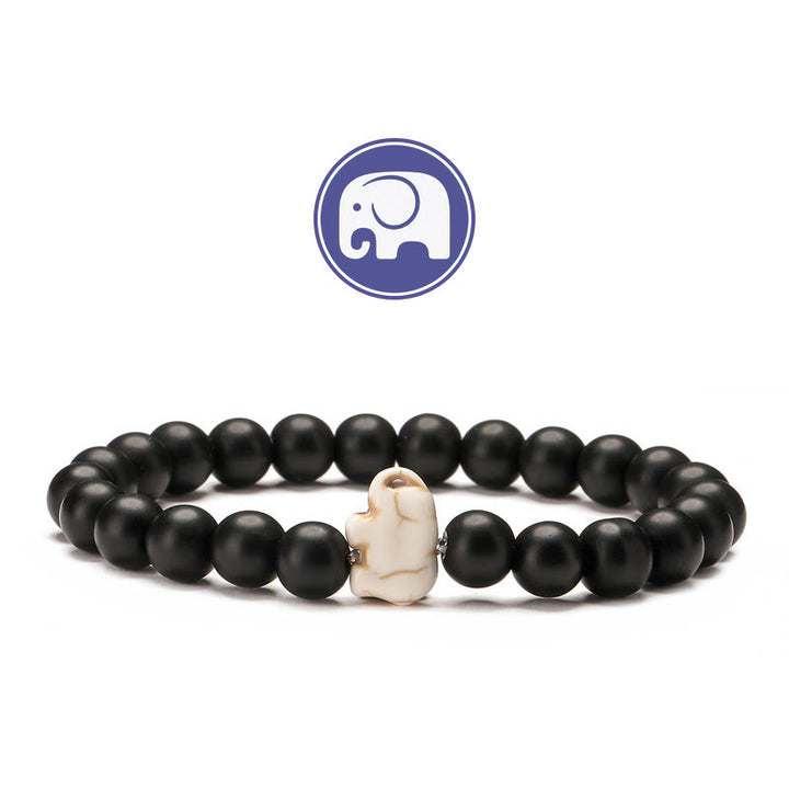 Olivenorma Elephant Wisdom Gemstone Bracelet - Black Onyx - image 1