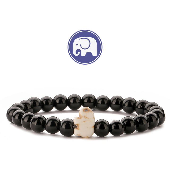 Olivenorma Elephant Wisdom Gemstone Bracelet - Obsidian - image 2