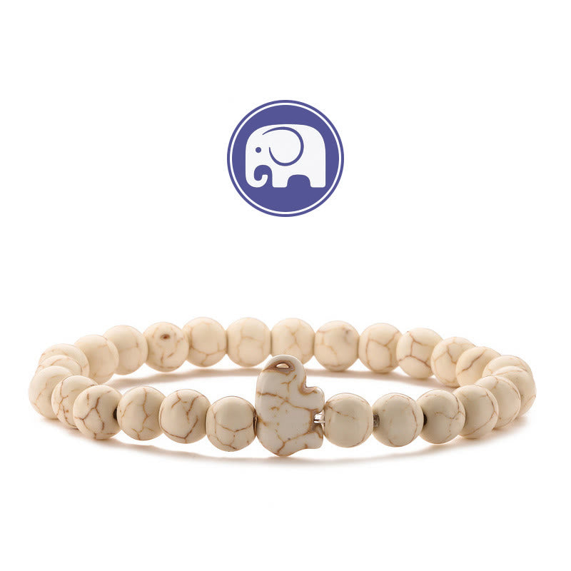 Olivenorma Elephant Wisdom Gemstone Bracelet - Beige Turquoise - image 14
