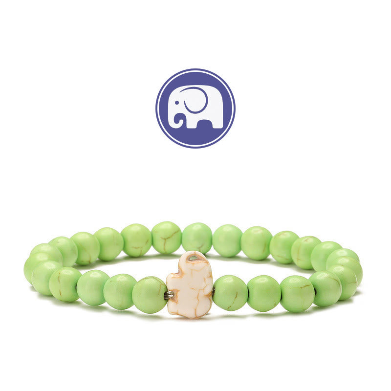 Olivenorma Elephant Wisdom Gemstone Bracelet - LightGreen Turquoise - image 15