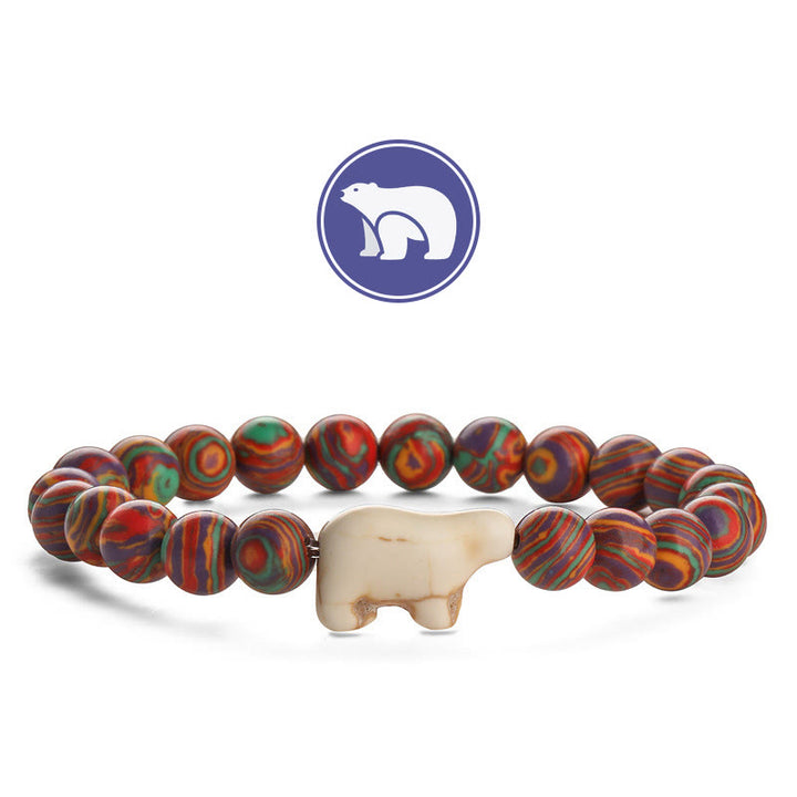 Olivenorma Polar Bear Gemstone Bracelet - Red Malachite - image 7