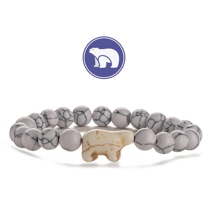 Olivenorma Polar Bear Gemstone Bracelet - White Turquoise - image 2