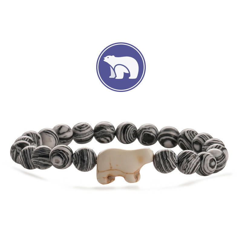 Olivenorma Polar Bear Gemstone Bracelet - White Malachite - image 8