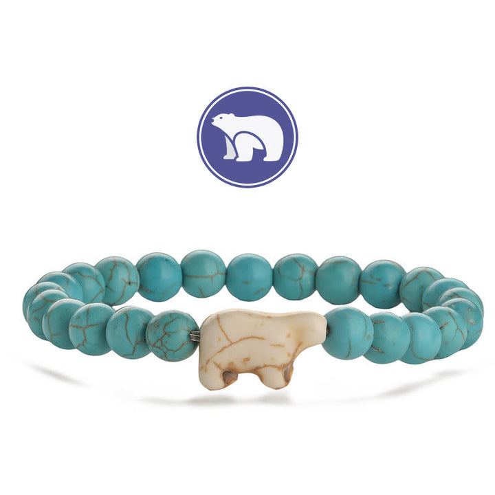 Olivenorma Polar Bear Gemstone Bracelet - Turquoise - image 0