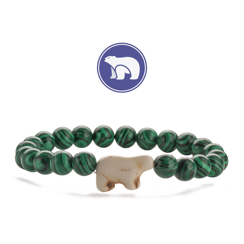 Olivenorma Polar Bear Gemstone Bracelet - Malachite - image 1
