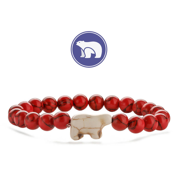 Olivenorma Polar Bear Gemstone Bracelet - Red Turquoise - image 4