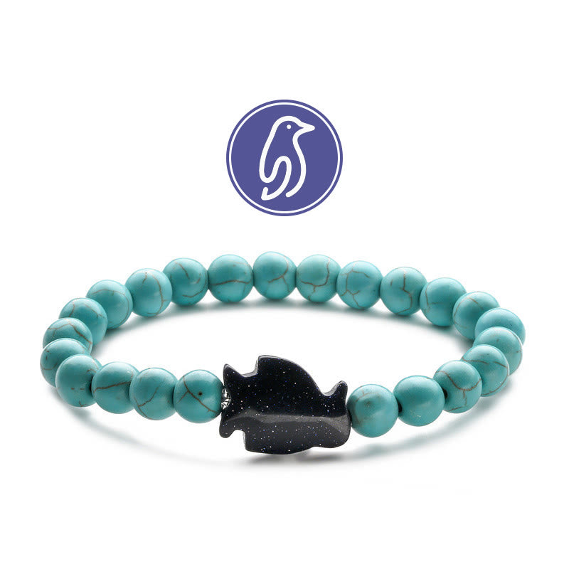 Olivenorma Penguin Guideline Gemstone Bracelet - Turquoise & Blue Sandstone - image 0