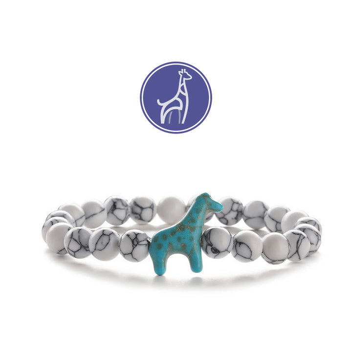 Olivenorma Giraffe Growth Gemstone Bracelet - Blue Giraffe - Howlite - image 17