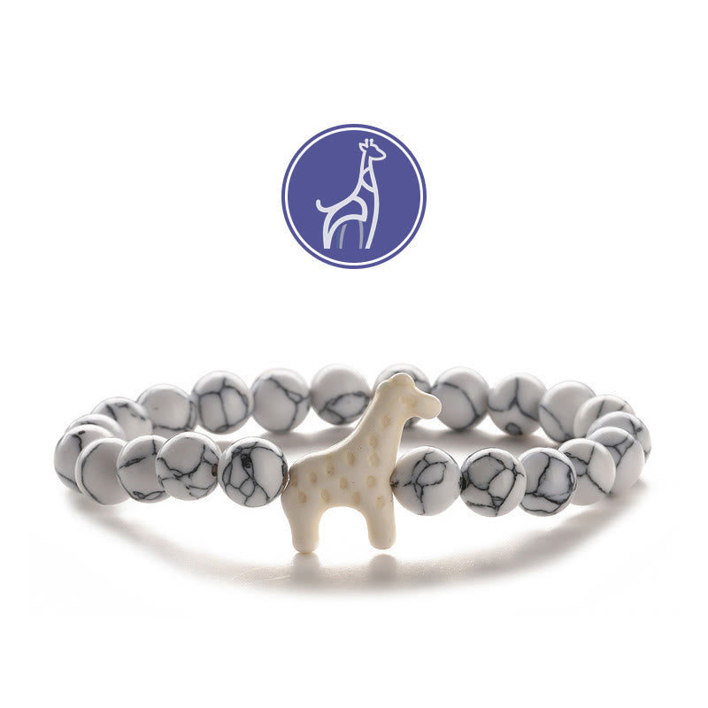 Olivenorma Giraffe Growth Gemstone Bracelet - White Giraffe - Howlite - image 16