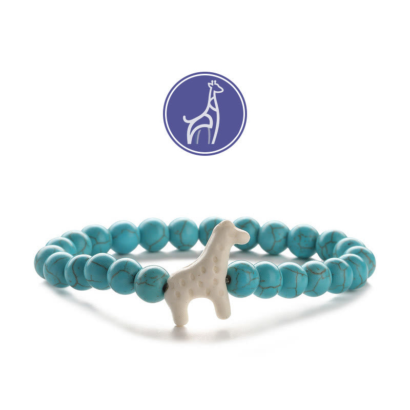 Olivenorma Giraffe Growth Gemstone Bracelet - White Giraffe - Turquoise - image 0