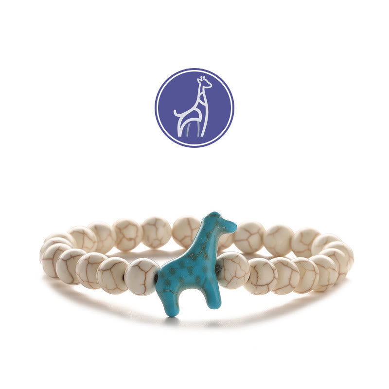 Olivenorma Giraffe Growth Gemstone Bracelet - Blue Giraffe - Beige Turquoise - image 15