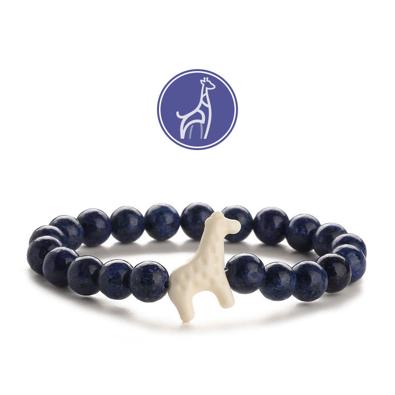 Olivenorma Giraffe Growth Gemstone Bracelet - White Giraffe - Lapis Lazuli - image 6
