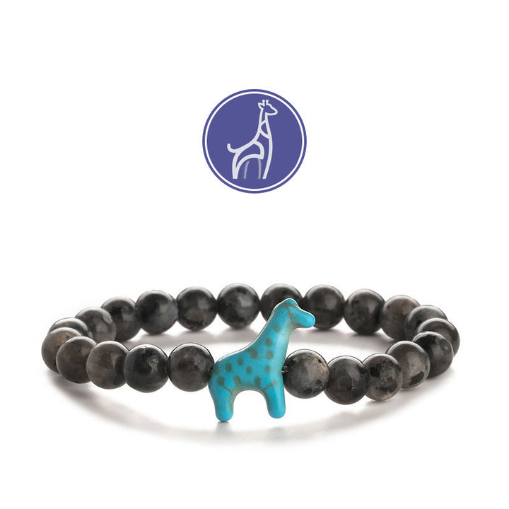 Olivenorma Giraffe Growth Gemstone Bracelet - Blue Giraffe - Labradorite - image 9
