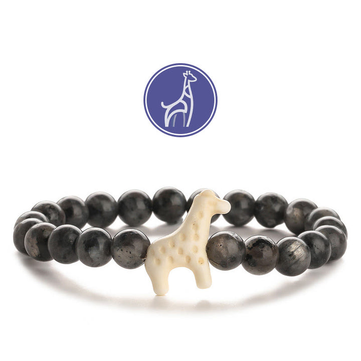 Olivenorma Giraffe Growth Gemstone Bracelet - White Giraffe - Labradorite - image 8