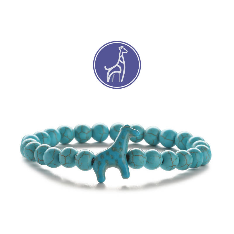 Olivenorma Giraffe Growth Gemstone Bracelet - Blue Giraffe - Turquoise - image 1