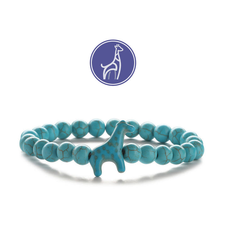 Olivenorma Giraffe Growth Gemstone Bracelet - Blue Giraffe - Turquoise - image 1