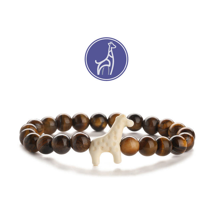 Olivenorma Giraffe Growth Gemstone Bracelet - White Giraffe - Tiger Eye - image 18