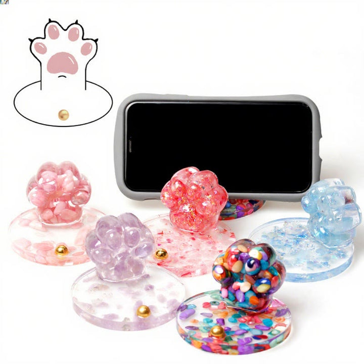 Olivenorma Natural Stone Epoxy Cat Claw Mobile Phone Holder - image 0