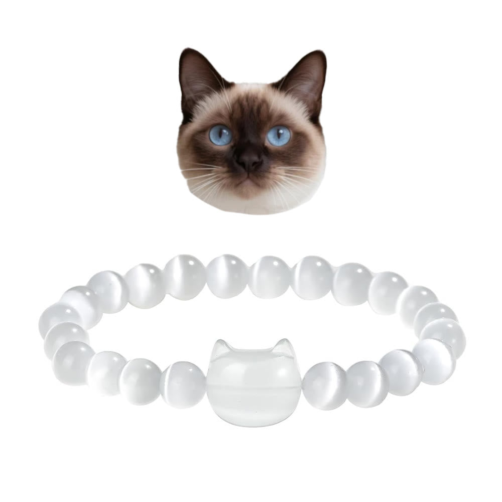 Olivenorma Mystic Meow Charm Crystal Bracelet - White Cat's Eye Stone - image 11