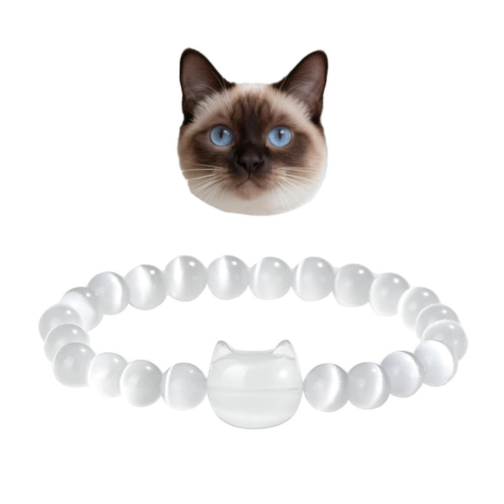 Olivenorma Mystic Meow Charm Crystal Bracelet - White Cat's Eye Stone - image 11
