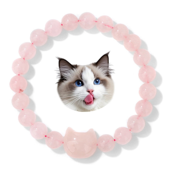 Olivenorma Mystic Meow Charm Crystal Bracelet - Rose Quartz - image 20