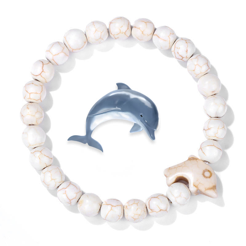 Olivenorma Dolphin Ocean Guardian Turquoise Bracelet - White Turquoise - image 2
