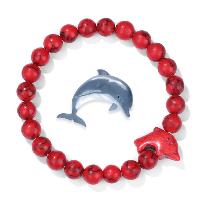 Olivenorma Dolphin Ocean Guardian Turquoise Bracelet - Red Turquoise - image 7