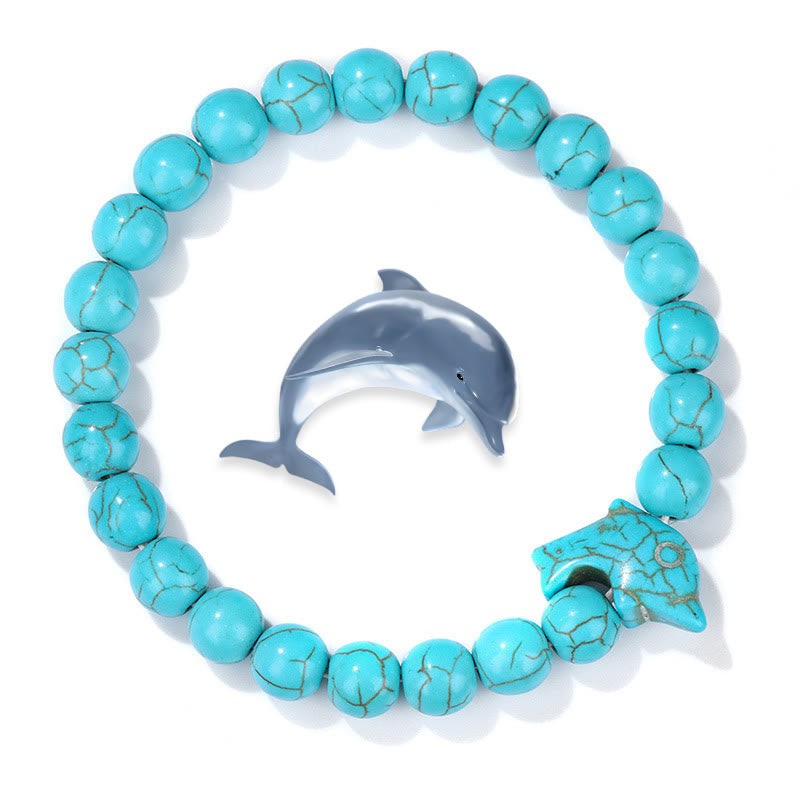 Olivenorma Dolphin Ocean Guardian Turquoise Bracelet - Blue Turquoise - image 0