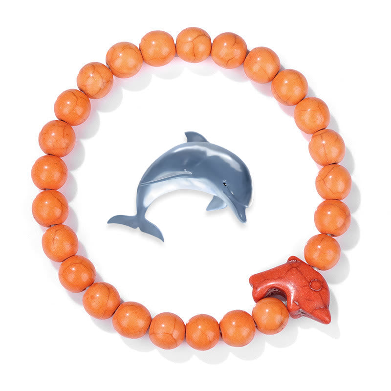 Olivenorma Dolphin Ocean Guardian Turquoise Bracelet - Orange Turquoise - image 8