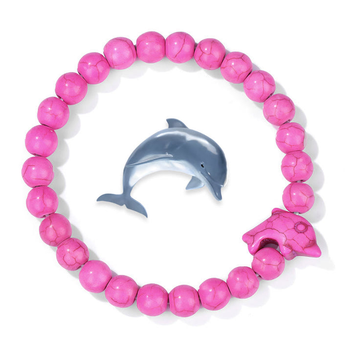 Olivenorma Dolphin Ocean Guardian Turquoise Bracelet - Pink Turquoise - image 4