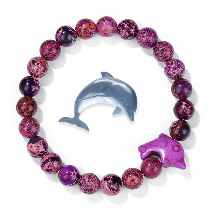 Olivenorma Dolphin Ocean Guardian Turquoise Bracelet - Purple Emperor Stone - image 5