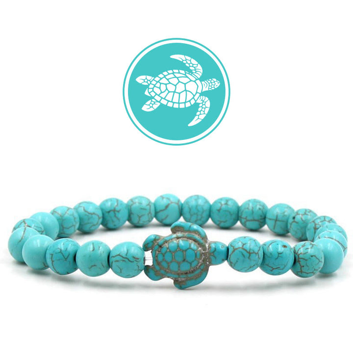 Olivenorma Turtle Blessing Amulet Gemstone Bracelet - Turquoise - image 0