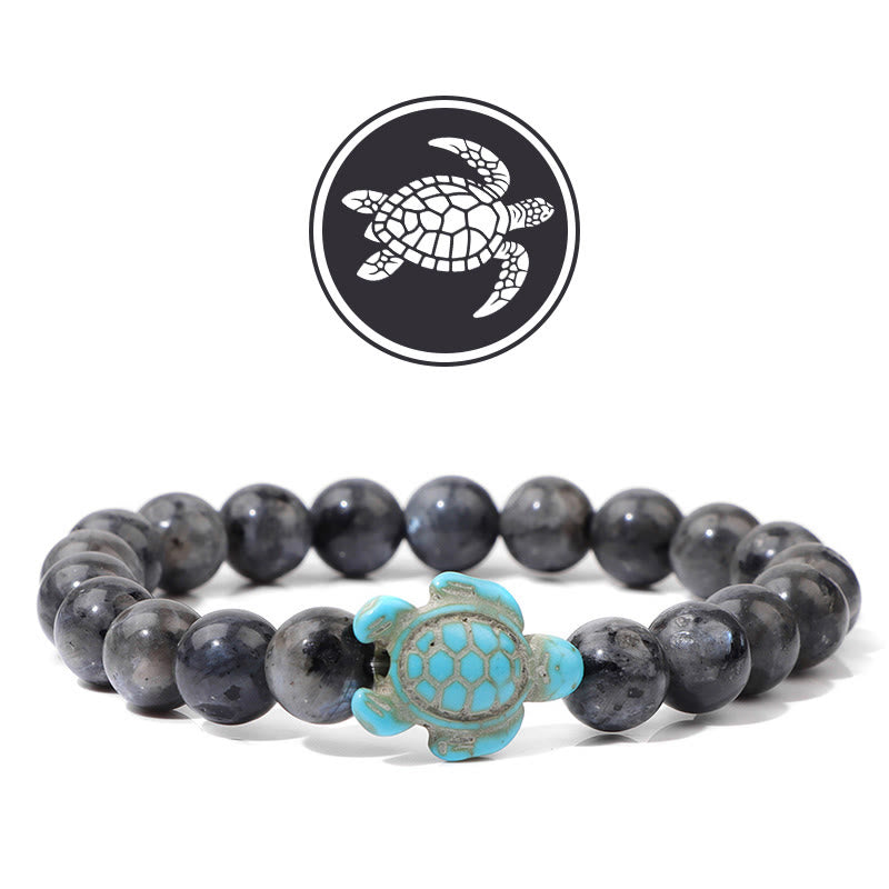 Olivenorma Turtle Blessing Amulet Gemstone Bracelet - Labradorite - image 8