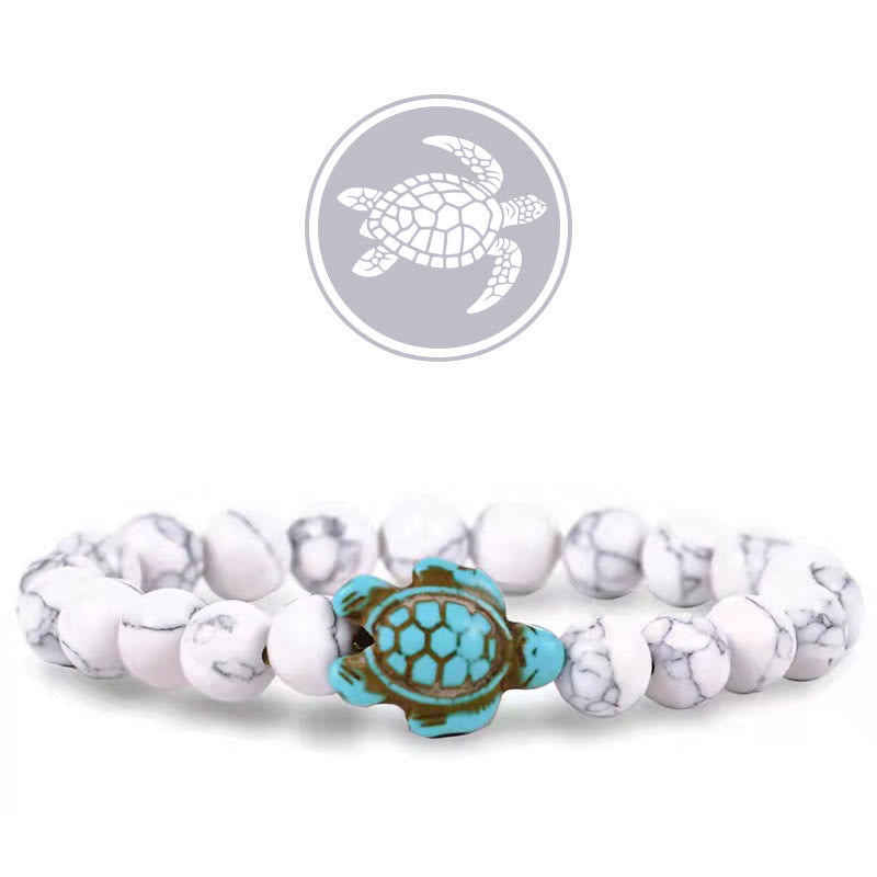 Olivenorma Turtle Blessing Amulet Gemstone Bracelet - Howlite - image 5
