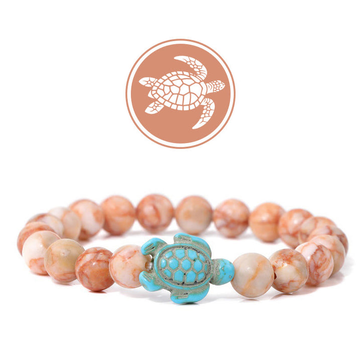 Olivenorma Turtle Blessing Amulet Gemstone Bracelet - Rhodochrosite - image 17