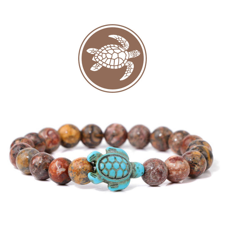 Olivenorma Turtle Blessing Amulet Gemstone Bracelet - India Agate - image 14