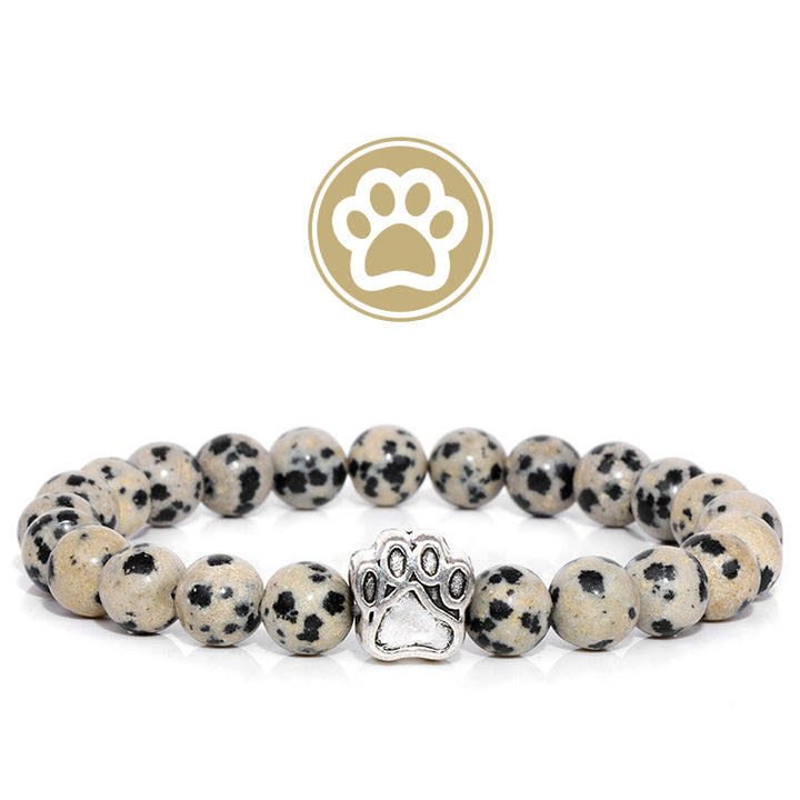 Olivenorma Furry Blessing Paw Gemstone Bracelet - Dalmatian Jasper - image 0