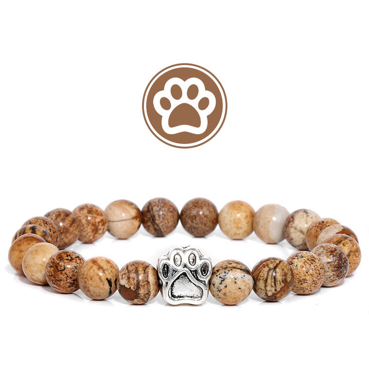 Olivenorma Furry Blessing Paw Gemstone Bracelet - Picture Jasper - image 3