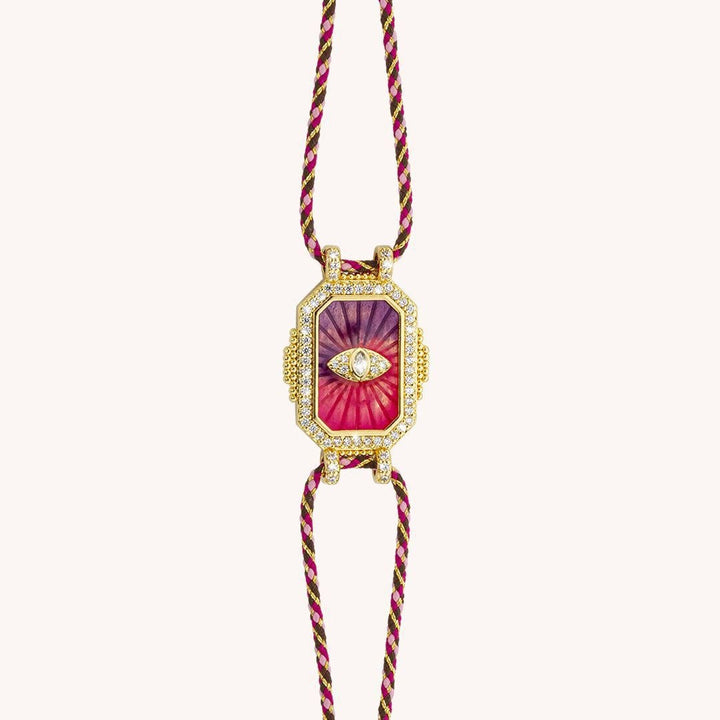 Olivenorma Colorful Tarot Kaleidoscope Braided Bracelet Necklace - Purple Eye Bracelet - image 1