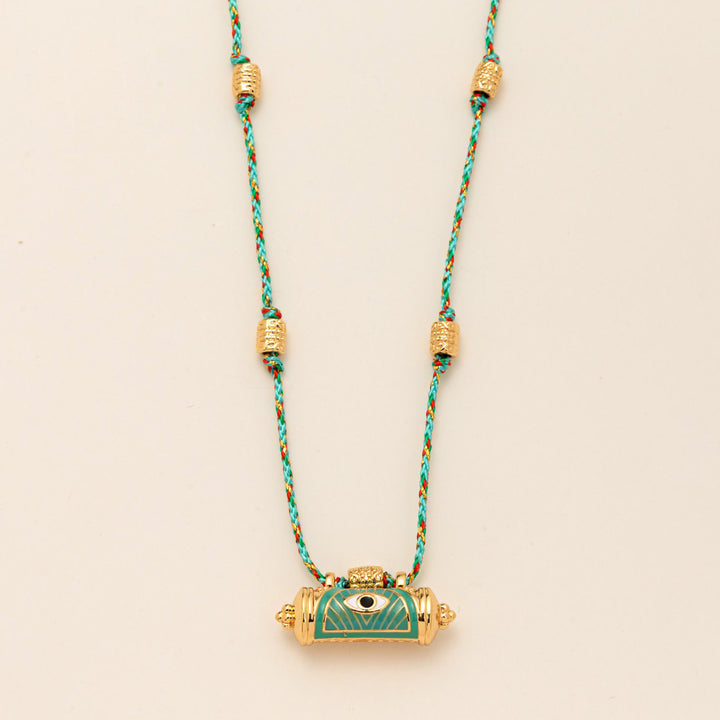 Olivenorma Tribal Charm Evil Eye Kaleidoscope Braided Rope Necklace - Blue Eye - image 1