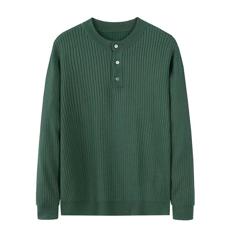 Olivenorma Mens Long Sleeve Business Tops Ribbed Knit Sweatshirt - image 1