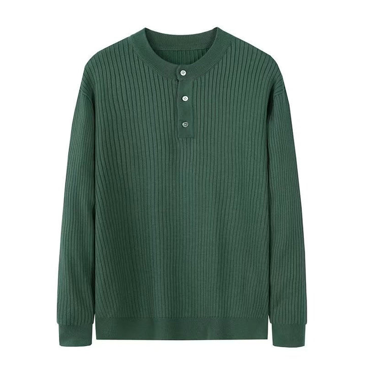 Olivenorma Mens Long Sleeve Business Tops Ribbed Knit Sweatshirt - image 1